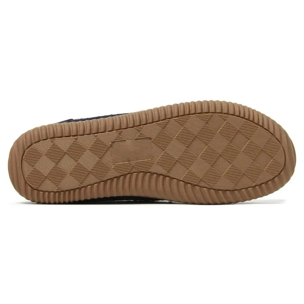 Dearfoams Cozy Comfort Men's Woven Moc W/ Accent Stitch Slippers Size Small 7-8